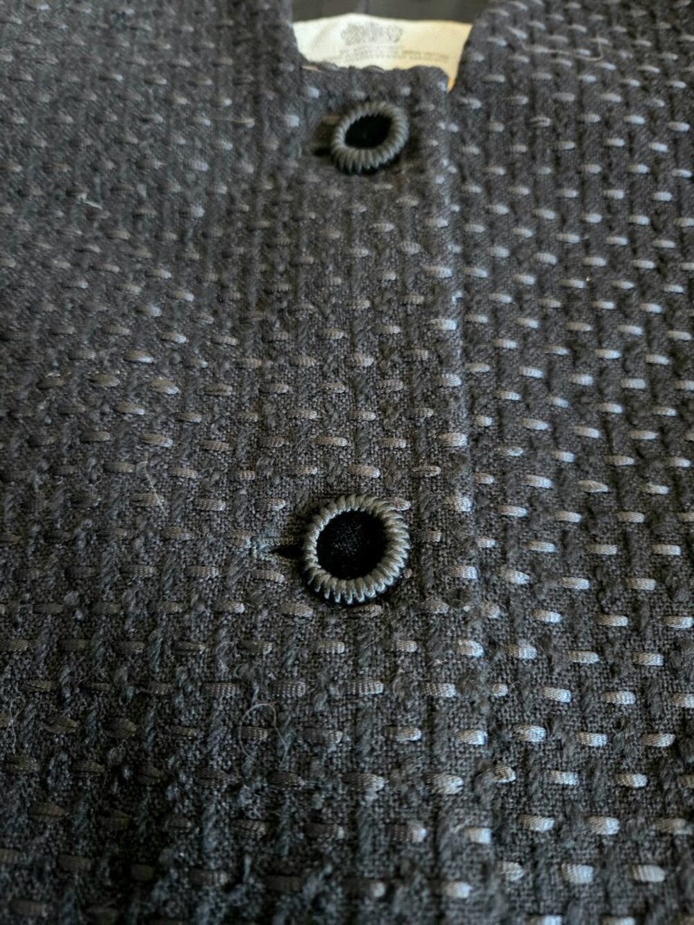 Vintage Aquascutum of London Black Wool Blend Textured Blazer/Coat - Picture 5 of 11